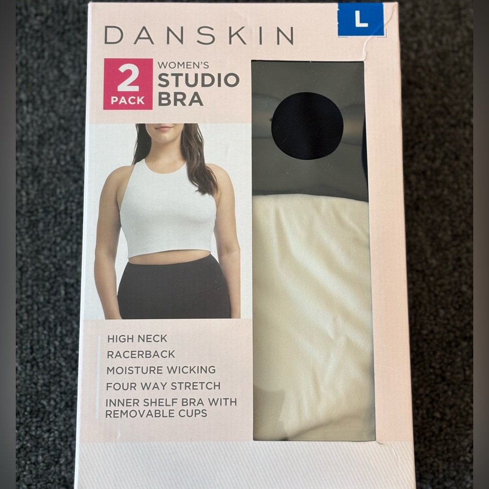 Danskin Black and White Studio Bra 2-Pack